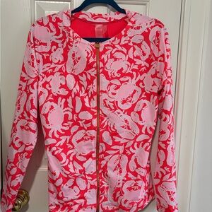 Lilly Pulitzer NWT Royden Rashgaurd Top Cane Coral Crab Collab